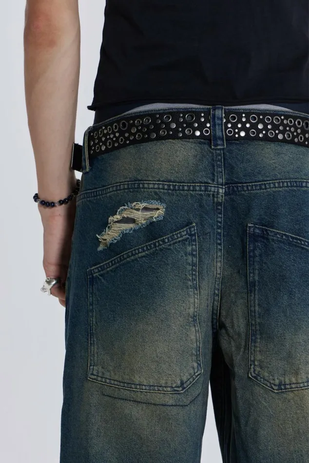 Washed Blue Busted Colossus Jeans Blue WomenMen Jaded London Colossus Jeans Washed Blue Busted Colossus Jeans Blue WomenMen Jaded London Colossus Jeans