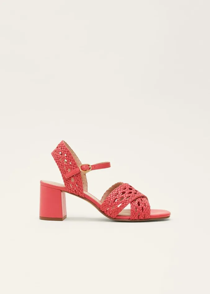 Weave Heeled Sandal Coral Women Phase Eight Heels