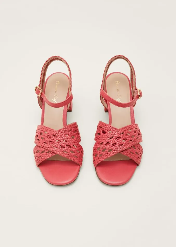 Weave Heeled Sandal Coral Women Phase Eight Heels
