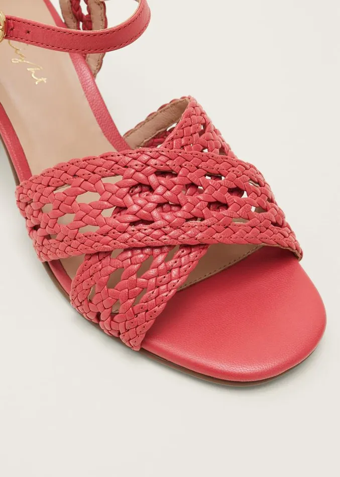 Weave Heeled Sandal Coral Women Phase Eight Heels