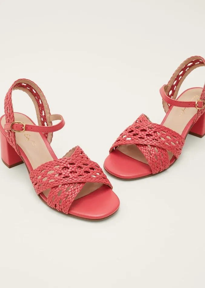 Weave Heeled Sandal Coral Women Phase Eight Heels