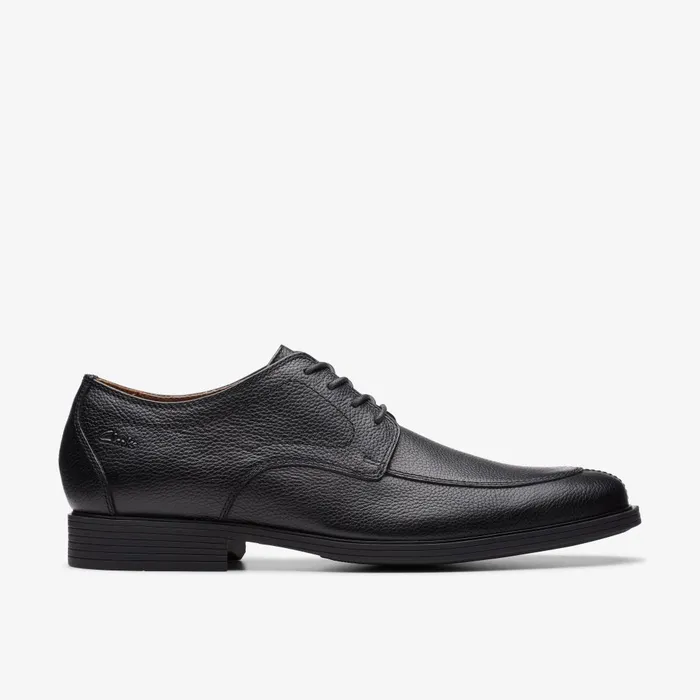 Whiddon Apron Black Tumbled Men Clarks Dress Shoes