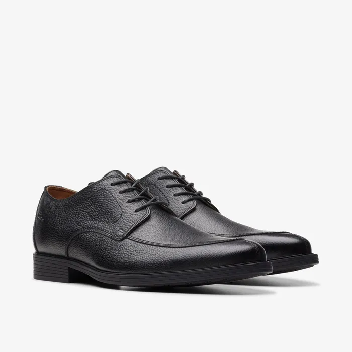 Whiddon Apron Black Tumbled Men Clarks Dress Shoes