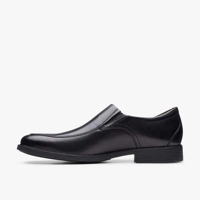 Whiddon Step Black Leather Men Clarks Dress Shoes
