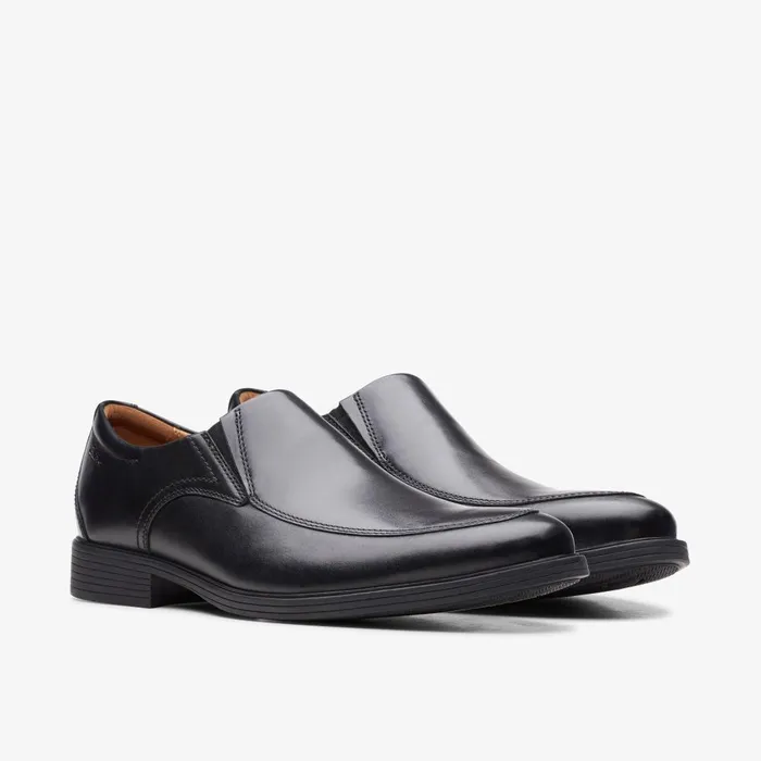 Whiddon Step Black Leather Men Clarks Dress Shoes