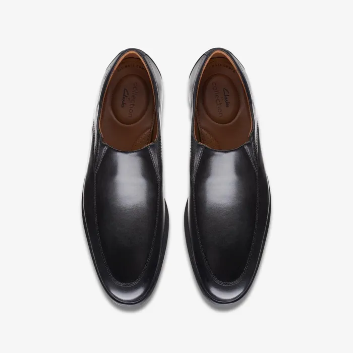 Whiddon Step Black Leather Men Clarks Dress Shoes