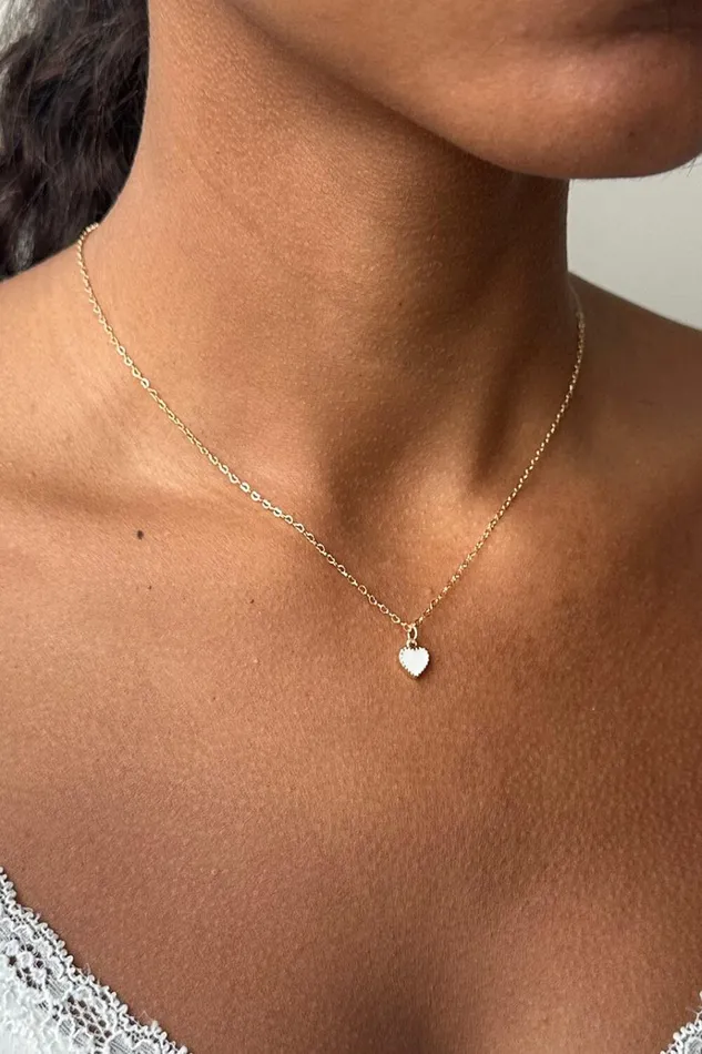 White Heart Necklace Gold Women Brandy Melville Jewelry