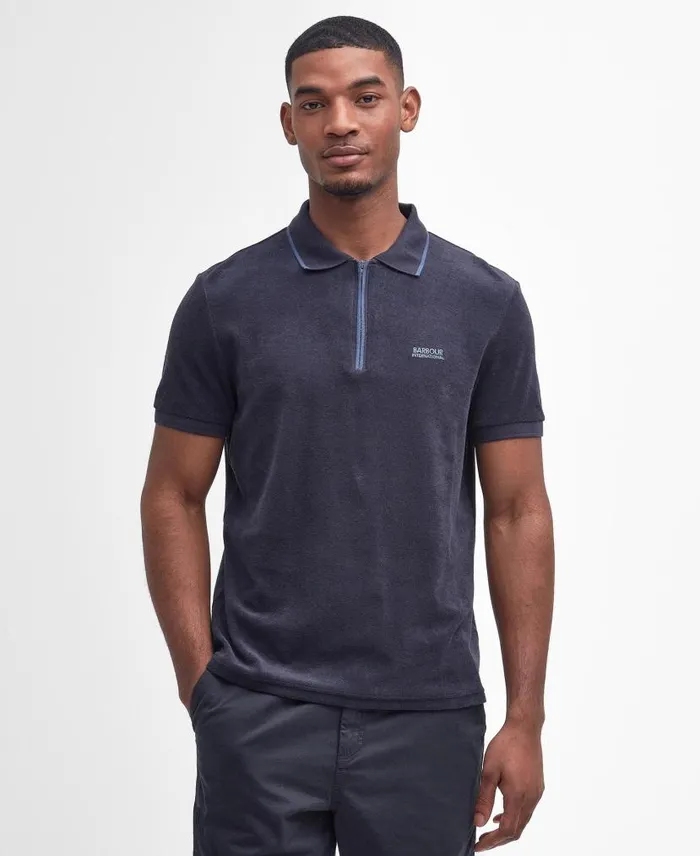 Wilton Terry ShortSleeved Polo Shirt Dark Navy Men Barbour Polo Shirts