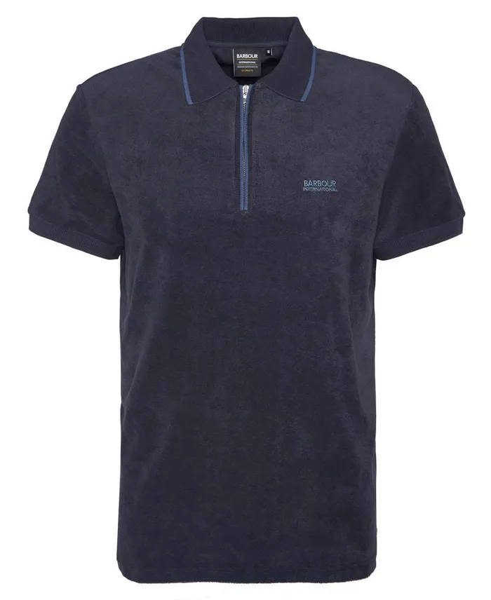 Wilton Terry ShortSleeved Polo Shirt Dark Navy Men Barbour Polo Shirts