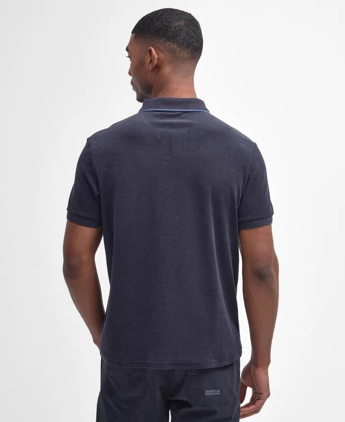 Wilton Terry ShortSleeved Polo Shirt Dark Navy Men Barbour Polo Shirts