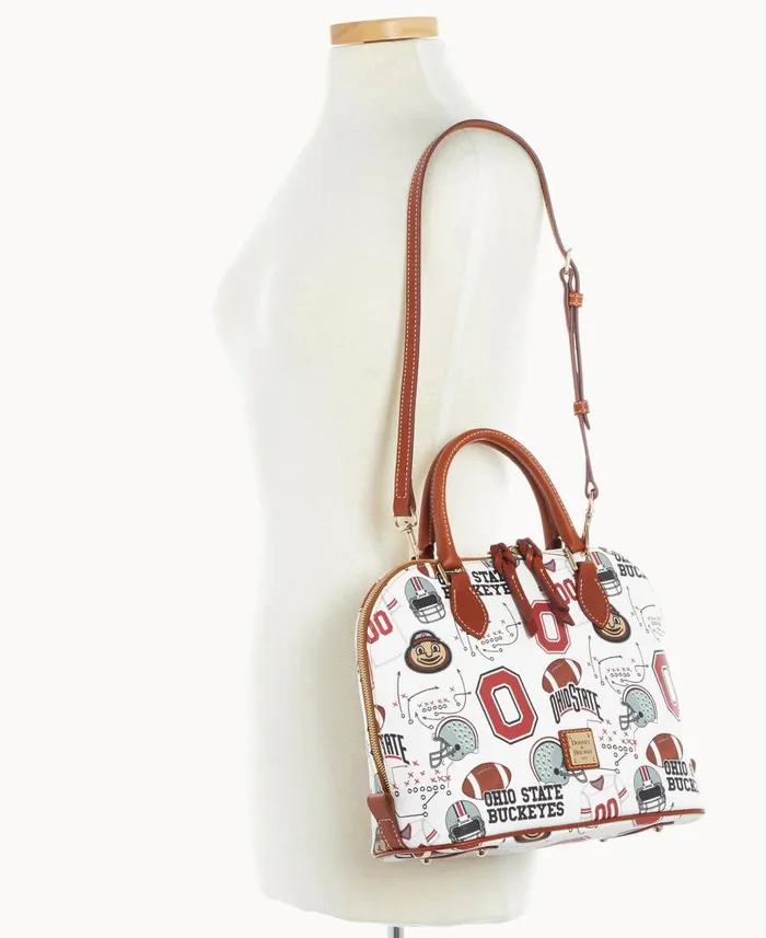Woman Collegiate Ohio State University Zip Zip Satchel Ohio State Dooney and Bourke Satchels Woman Collegiate Ohio State University Zip Zip Satchel Ohio State Dooney and Bourke Satchels