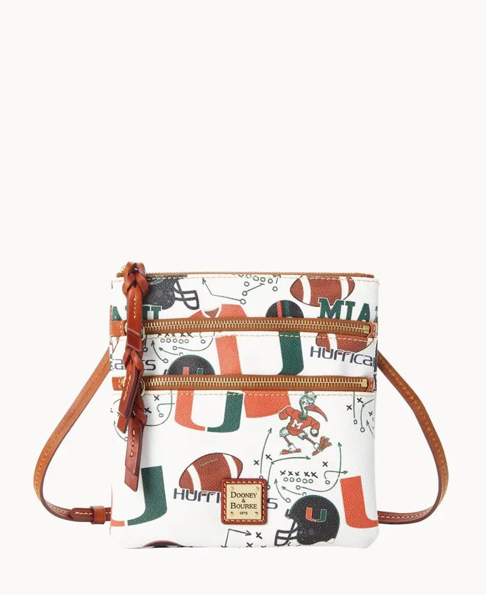 Woman Collegiate University Of Miami N S Triple Zip Crossbody U Of Miami Dooney and Bourke Crossbodies Woman Collegiate University Of Miami N S Triple Zip Crossbody U Of Miami Dooney and Bourke Crossbodies