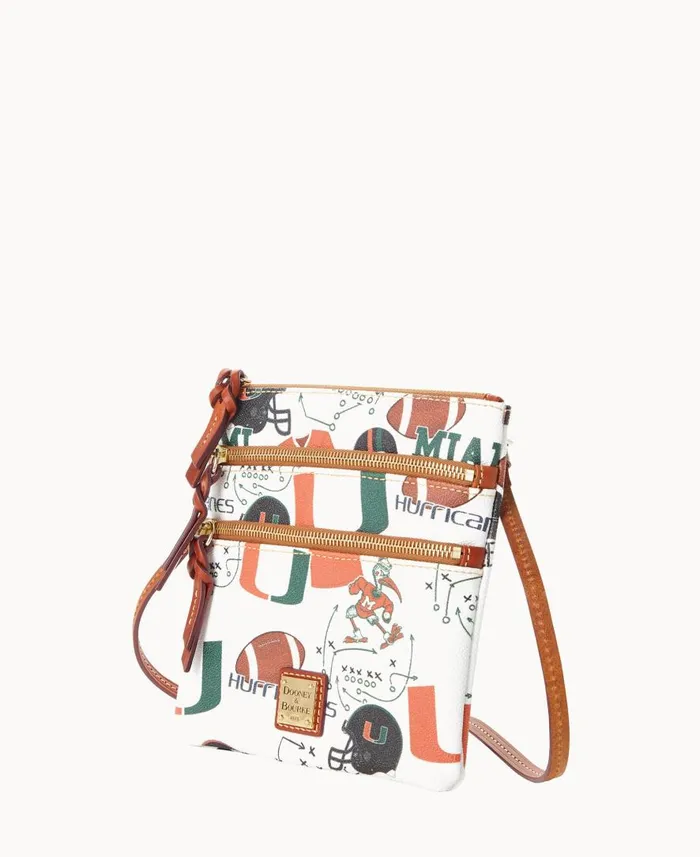 Woman Collegiate University Of Miami N S Triple Zip Crossbody U Of Miami Dooney and Bourke Crossbodies Woman Collegiate University Of Miami N S Triple Zip Crossbody U Of Miami Dooney and Bourke Crossbodies