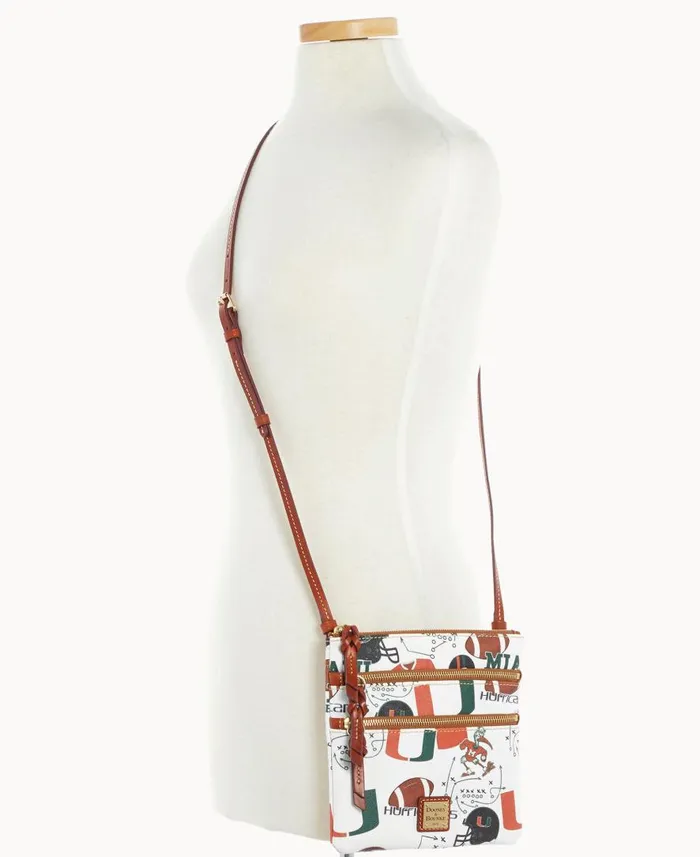 Woman Collegiate University Of Miami N S Triple Zip Crossbody U Of Miami Dooney and Bourke Crossbodies Woman Collegiate University Of Miami N S Triple Zip Crossbody U Of Miami Dooney and Bourke Crossbodies