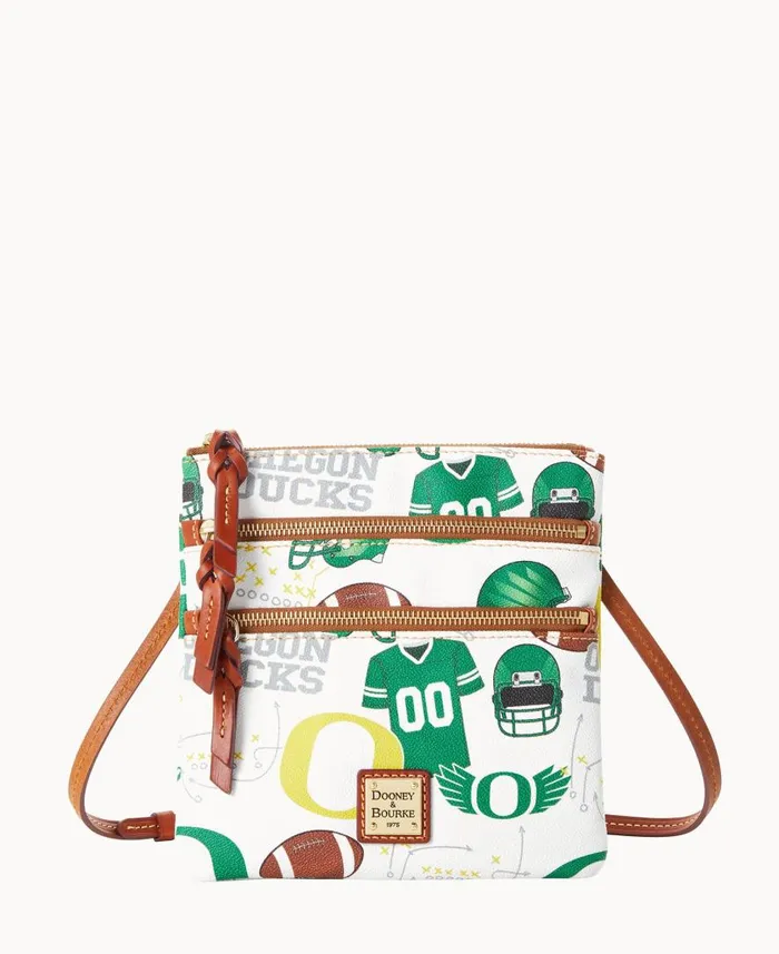 Woman Collegiate University Of Oregon N S Triple Zip Crossbody Oregon Dooney and Bourke Crossbodies