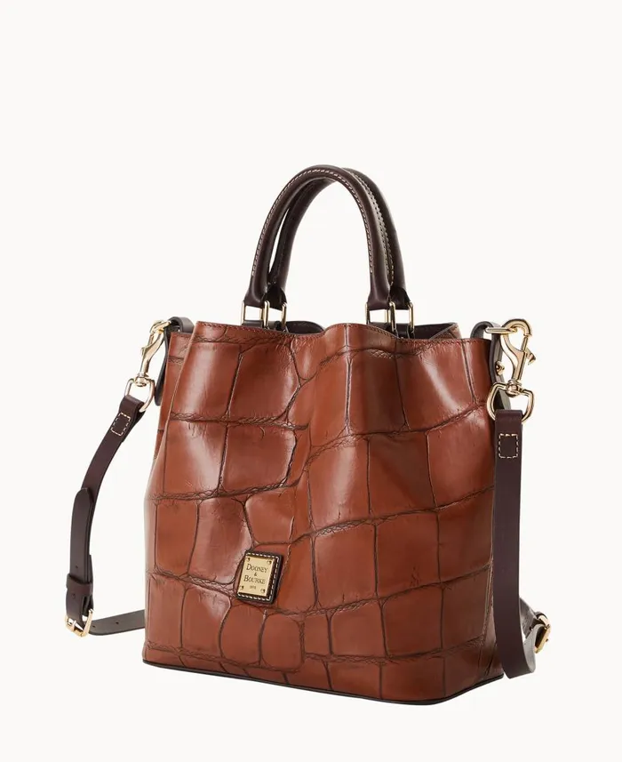 Woman Denison Small Barlow Cognac Dooney and Bourke Satchels Woman Denison Small Barlow Cognac Dooney and Bourke Satchels
