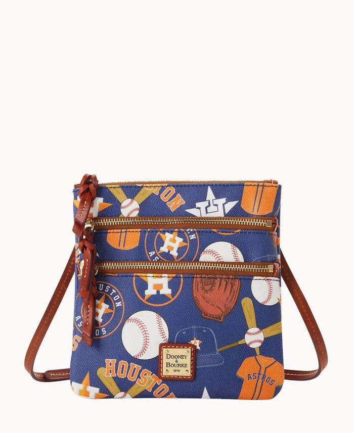 Woman MLB Astros N S Triple Zip Crossbody Astros Dooney and Bourke Crossbodies