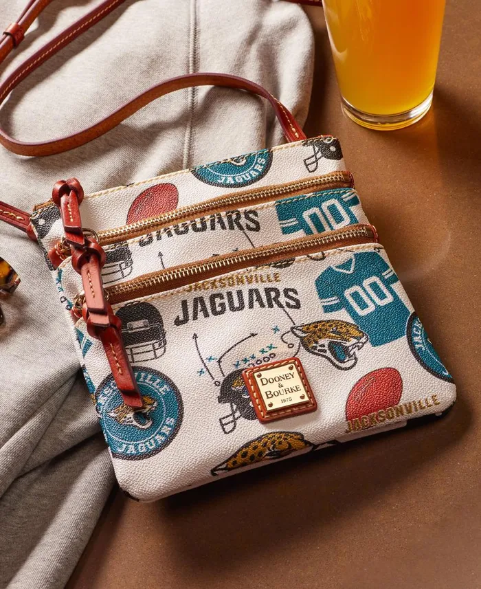 Woman NFL Jaguars N S Triple Zip Crossbody Jaguars Dooney and Bourke Crossbodies Woman NFL Jaguars N S Triple Zip Crossbody Jaguars Dooney and Bourke Crossbodies