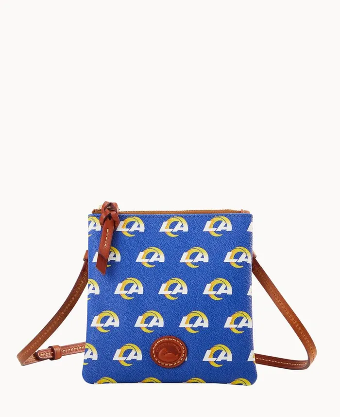 Woman NFL Rams Small North South Top Zip Crossbody Rams Dooney and Bourke Crossbodies
