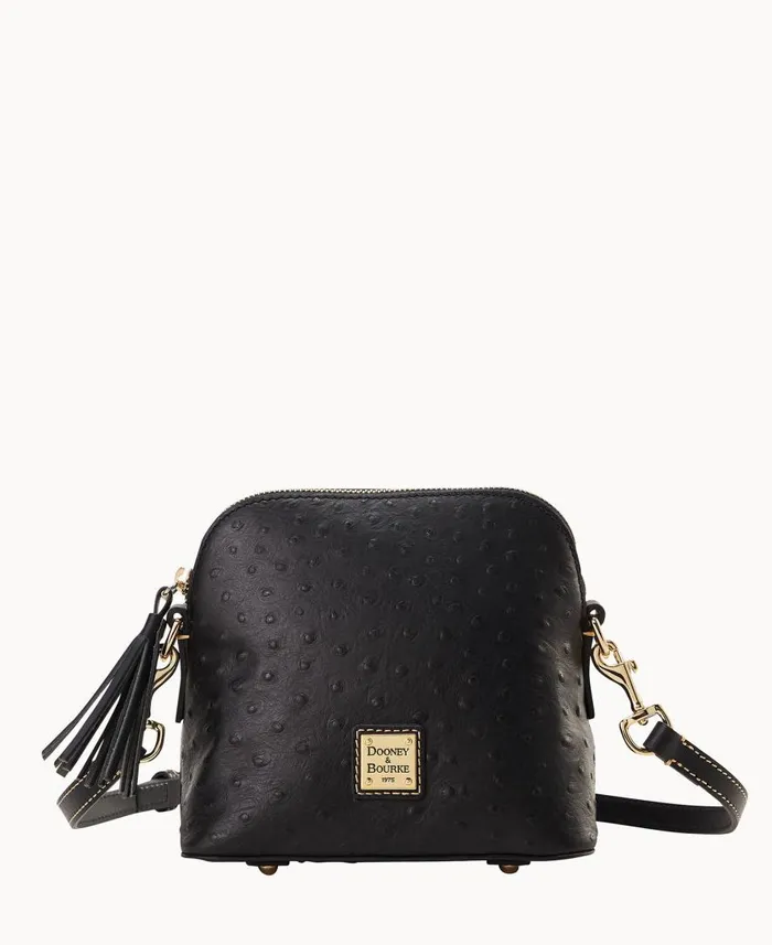 Woman Ostrich Domed Crossbody Black Dooney and Bourke Crossbodies
