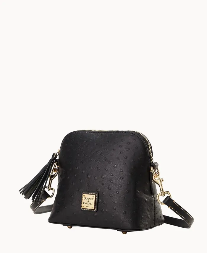 Woman Ostrich Domed Crossbody Black Dooney and Bourke Crossbodies Woman Ostrich Domed Crossbody Black Dooney and Bourke Crossbodies
