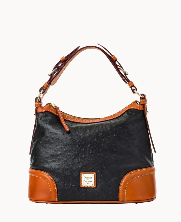 Woman Ostrich Hobo Black Dooney and Bourke Shoulder Bags