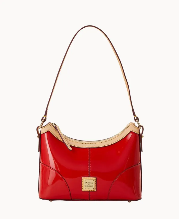 Woman Patent Baguette Red Dooney and Bourke Shoulder Bags