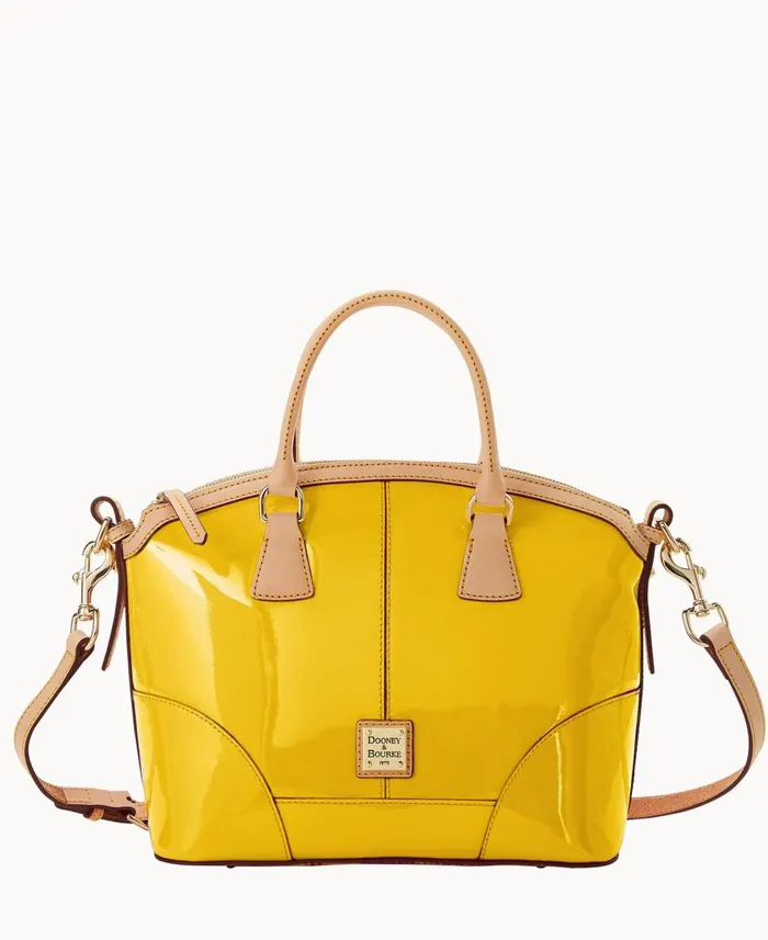 Woman Patent Domed Satchel Yellow Dooney and Bourke Satchels