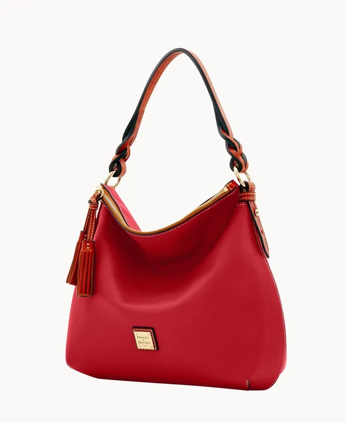 Woman Pebble Grain Twist Strap Hobo Red Dooney and Bourke Shoulder Bags Woman Pebble Grain Twist Strap Hobo Red Dooney and Bourke Shoulder Bags