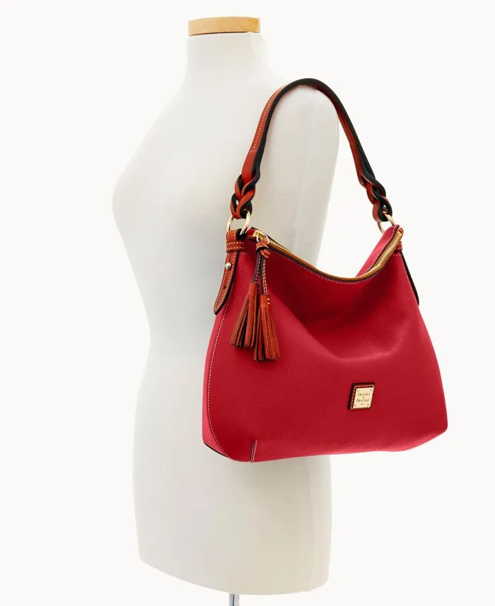 Woman Pebble Grain Twist Strap Hobo Red Dooney and Bourke Shoulder Bags Woman Pebble Grain Twist Strap Hobo Red Dooney and Bourke Shoulder Bags