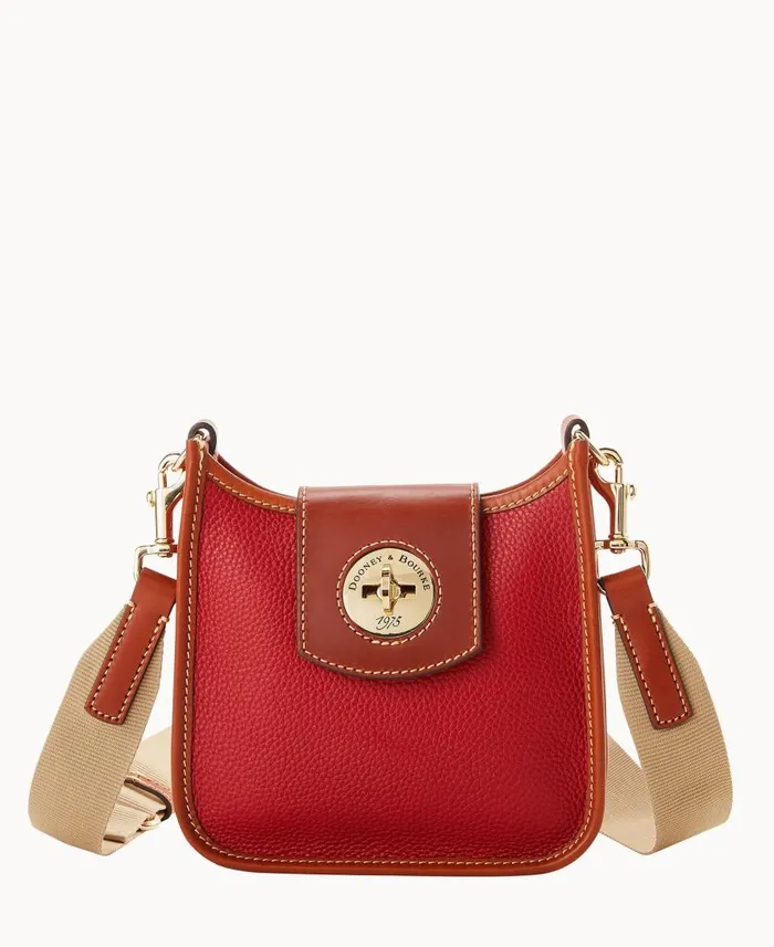 Woman Pebble Turnlock Messenger 20 Red Dooney and Bourke Shoulder Bags
