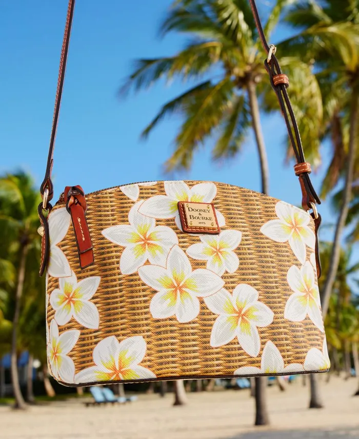 Woman Plumeria Suki Crossbody Sky Blue White Dooney and Bourke Crossbodies Woman Plumeria Suki Crossbody Sky Blue White Dooney and Bourke Crossbodies