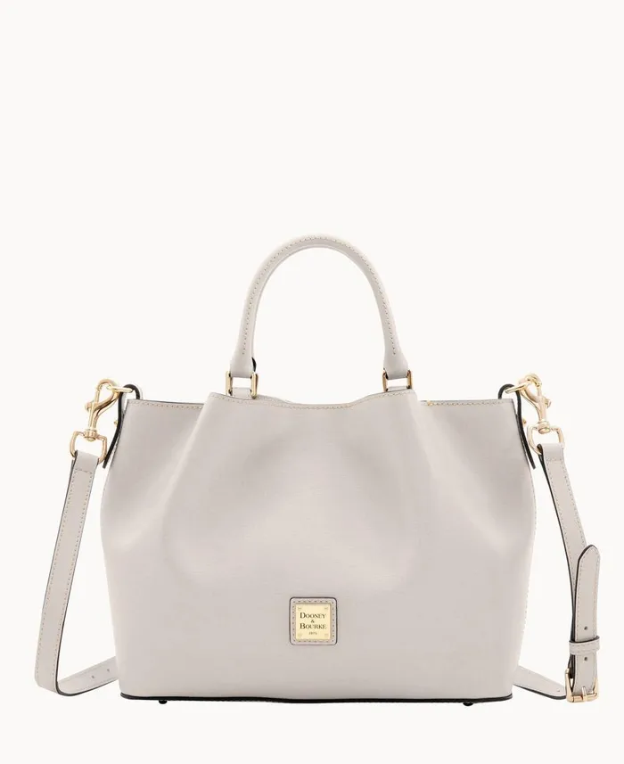 Woman Saffiano Brenna Ecru Dooney and Bourke Satchels