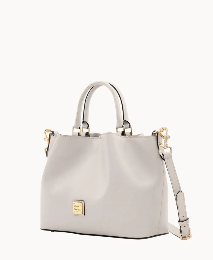 Woman Saffiano Brenna Ecru Dooney and Bourke Satchels Woman Saffiano Brenna Ecru Dooney and Bourke Satchels