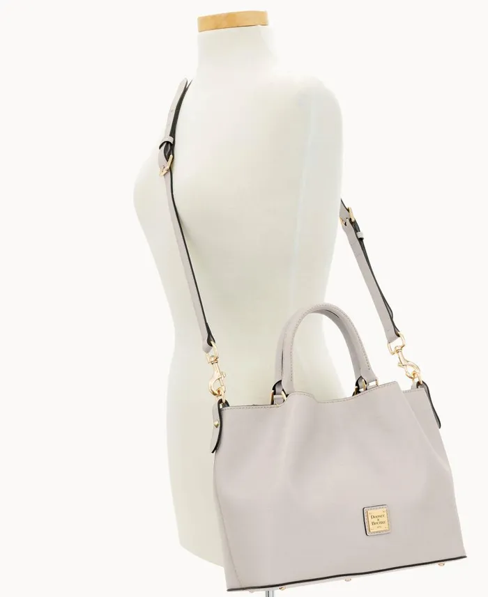 Woman Saffiano Brenna Ecru Dooney and Bourke Satchels Woman Saffiano Brenna Ecru Dooney and Bourke Satchels