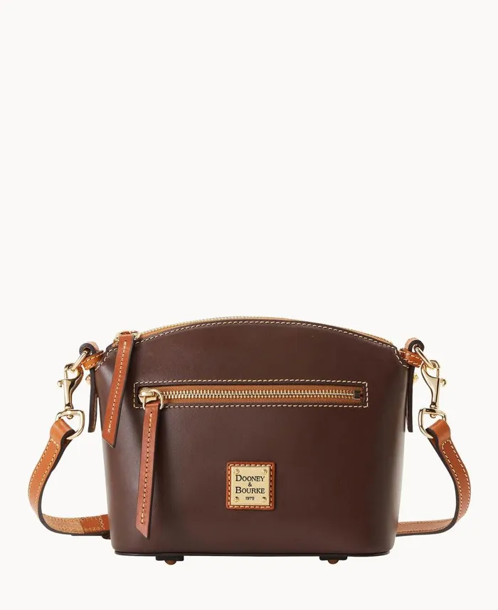 Woman Wexford Leather Domed Crossbody Brown Dooney and Bourke Crossbodies