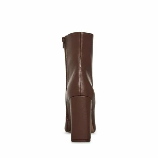 Women ALLISON BROWN LEATHER Brown Leather Steve Madden Boots and Booties Women ALLISON BROWN LEATHER Brown Leather Steve Madden Boots and Booties