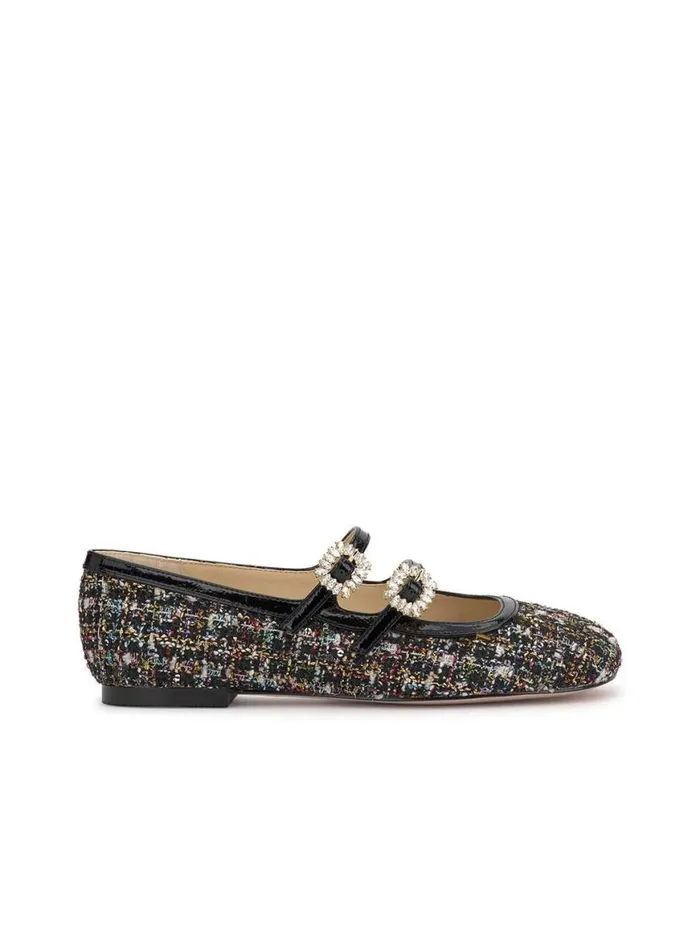 Women Allista Buckle Ballet Flat In Sparkle Tweed Jessica Simpson Flats