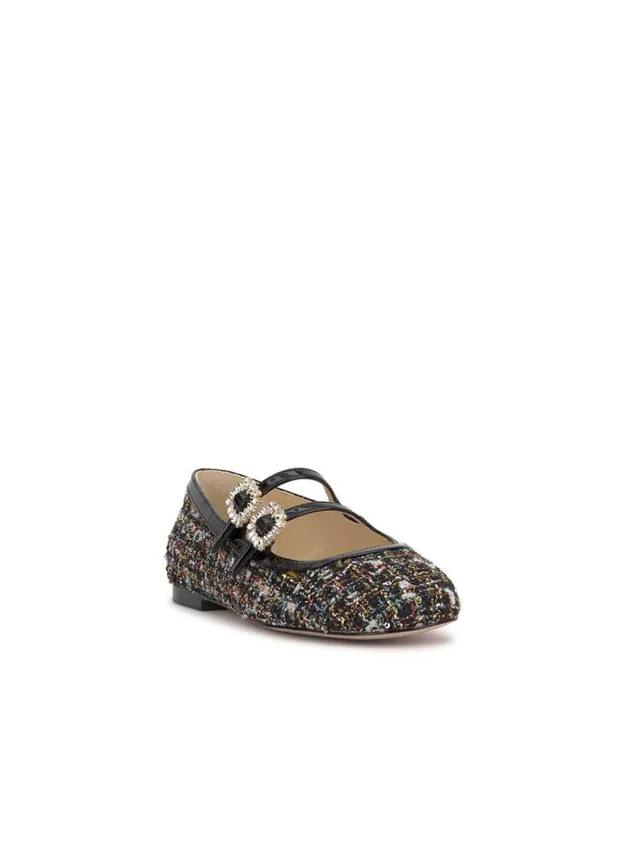 Women Allista Buckle Ballet Flat In Sparkle Tweed Jessica Simpson Flats