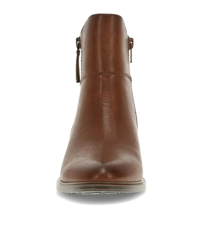 Women Alona Block Heel Bootie Cognac Baretraps Booties