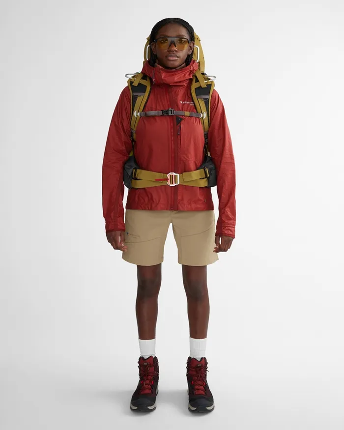 Women Ansur Hooded Katla Cotton Jacket Rose Red Klttermusen Wind Resistant Jackets