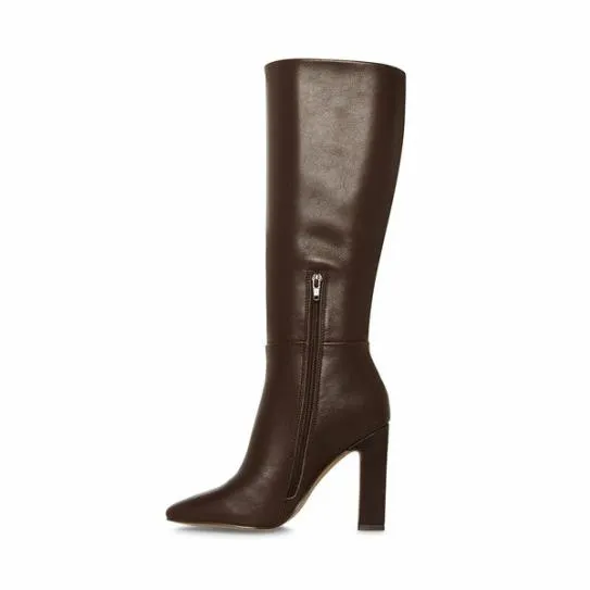 Women ARCHERS BROWN LEATHER Brown Leather Steve Madden Boots and Booties Women ARCHERS BROWN LEATHER Brown Leather Steve Madden Boots and Booties