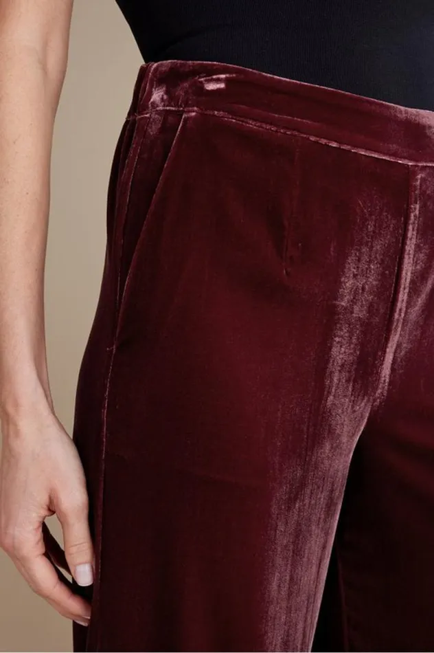 Women Aria Velvet Wide Leg Pants Cabernet Soft Surroundings Pants