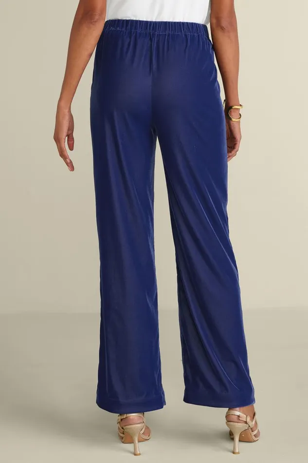 Women Aria Velvet Wide Leg Pants Cabernet Soft Surroundings Pants