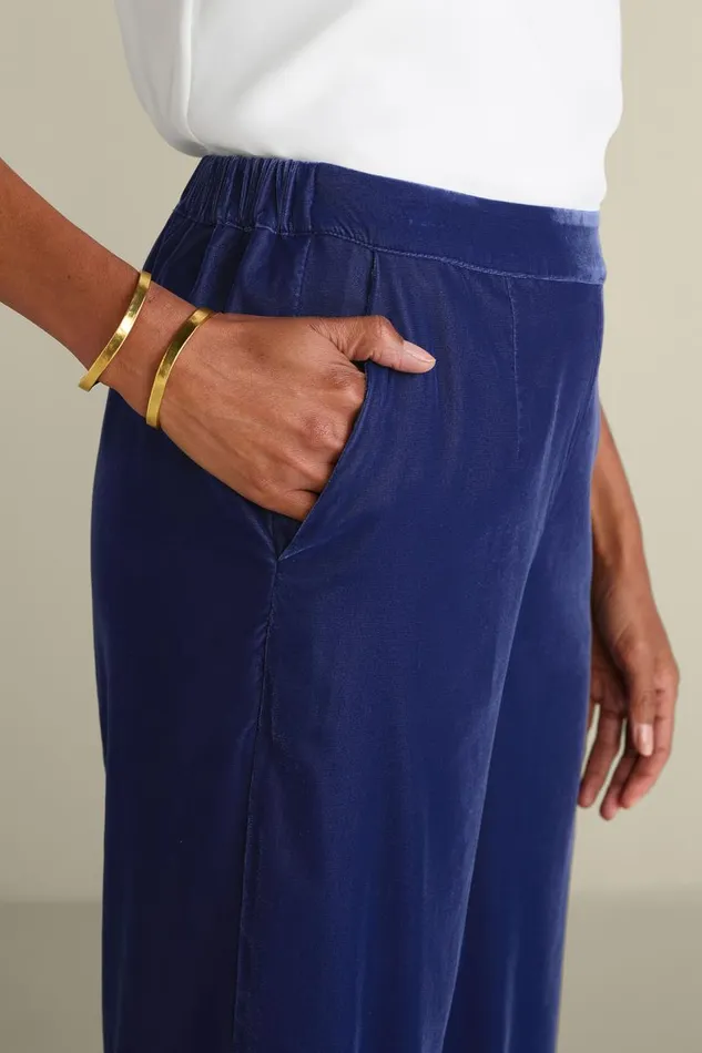 Women Aria Velvet Wide Leg Pants Cabernet Soft Surroundings Pants