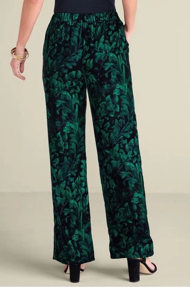 Women Aria Velvet Wide Leg Pants Cabernet Soft Surroundings Pants