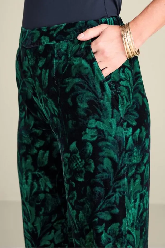 Women Aria Velvet Wide Leg Pants Cabernet Soft Surroundings Pants