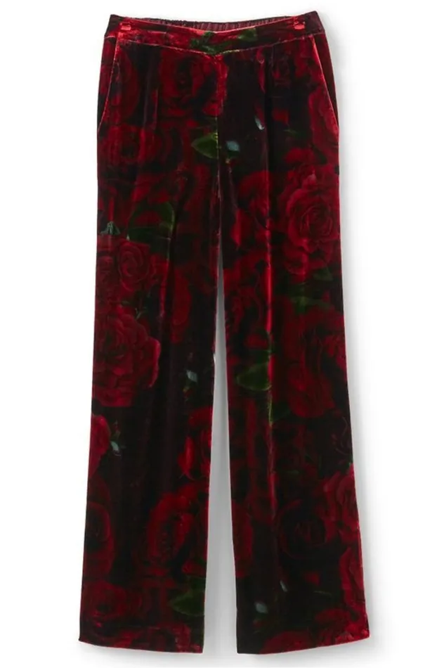 Women Aria Velvet Wide Leg Pants Cabernet Soft Surroundings Pants