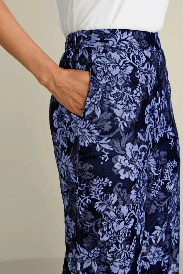 Women Aria Velvet Wide Leg Pants Cabernet Soft Surroundings Pants