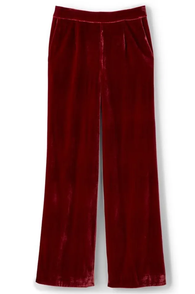Women Aria Velvet Wide Leg Pants Cabernet Soft Surroundings Pants